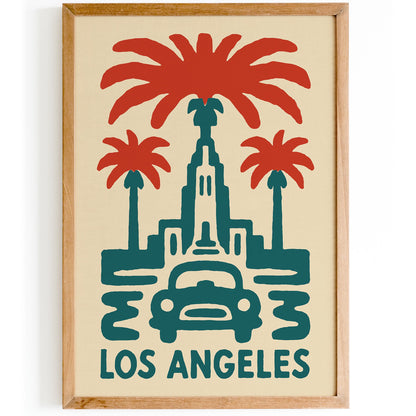 Los Angeles Palm Travel Poster