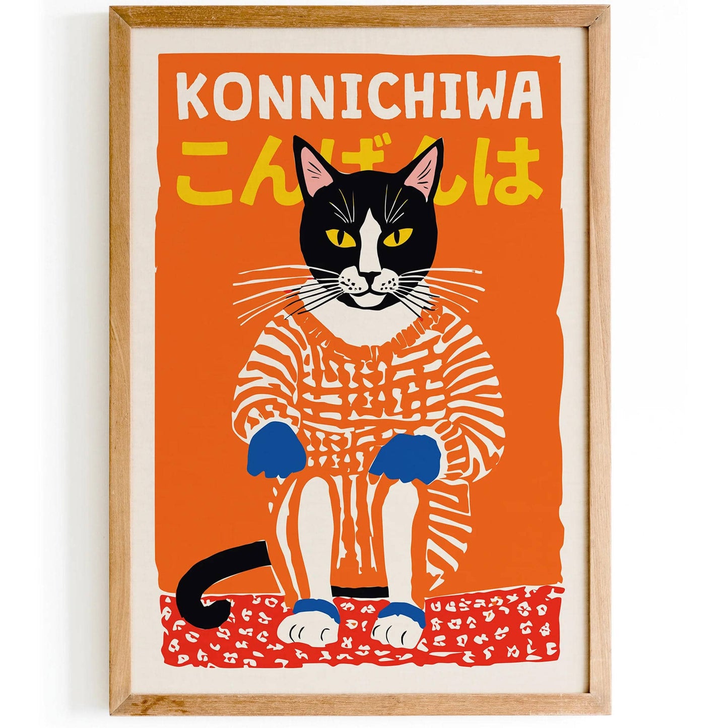 Konnichiwa Cute Cat Poster