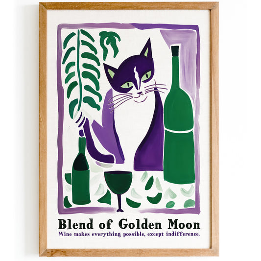 Cat and Wine Cute Kitchen Wall Decor