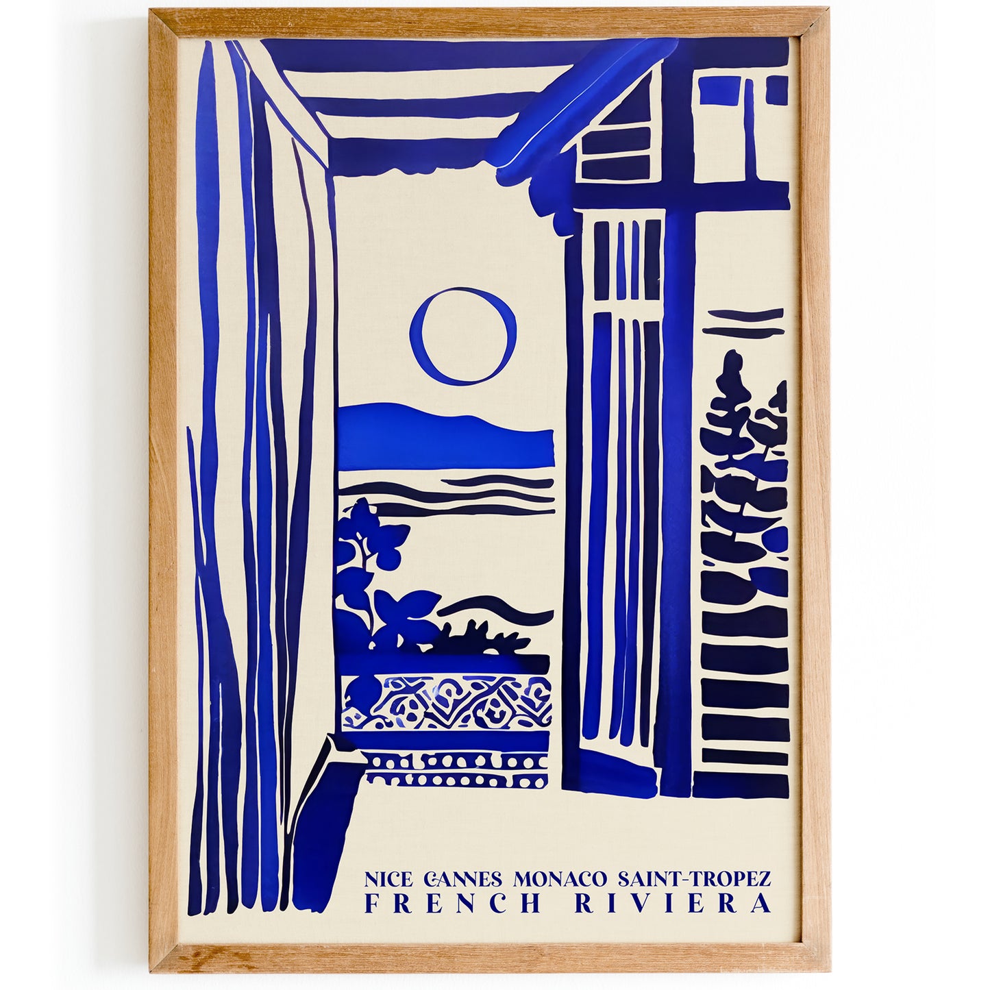 French Riviera Indigo Blue Poster