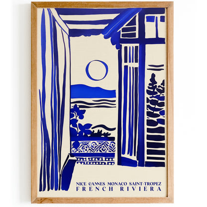 French Riviera Indigo Blue Poster