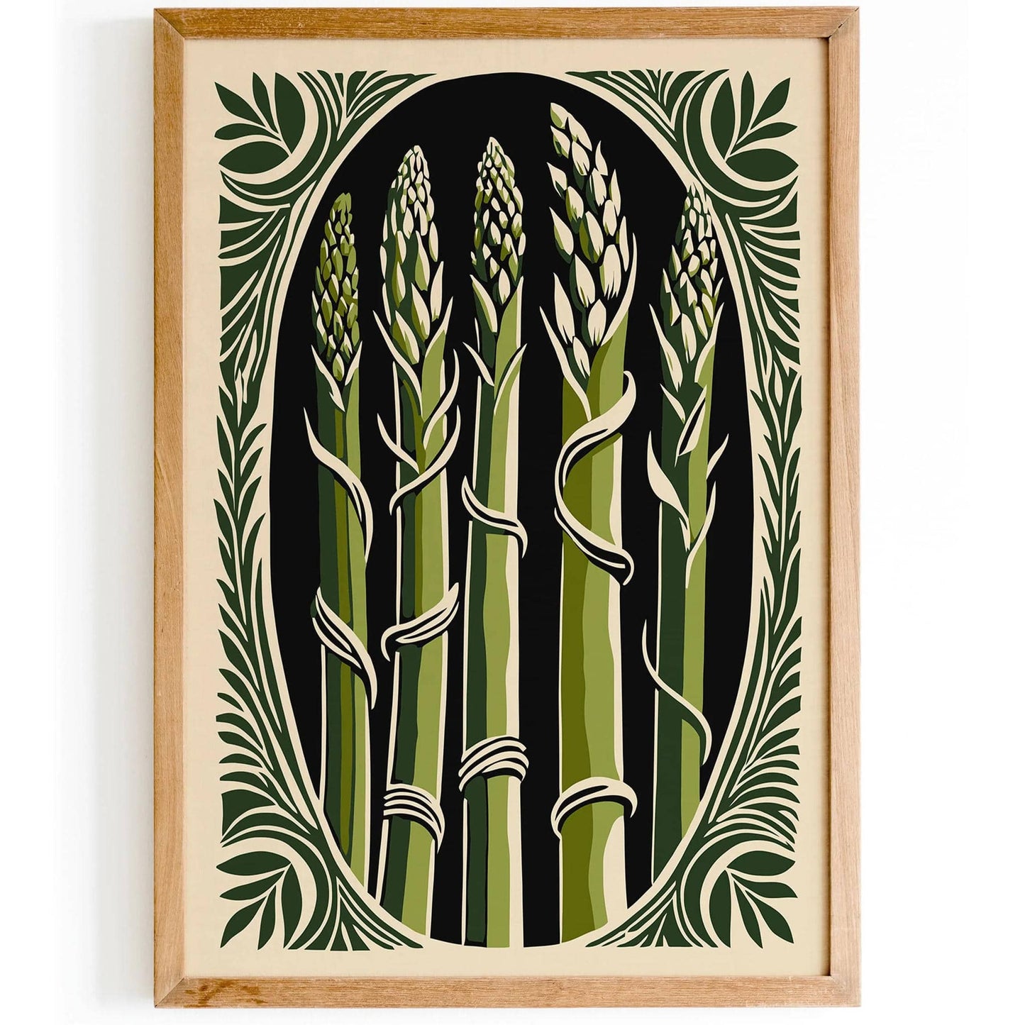 Asparagus Rococo Style Kitchen Wall Art Poster