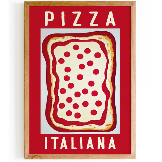 Pizza Italiana Red Poster