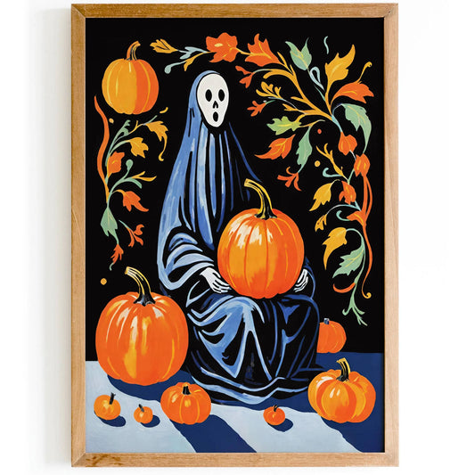 Spooky Halloween Ghost Art Print - HypeSheriff