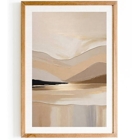 Beige Abstract Painting Print