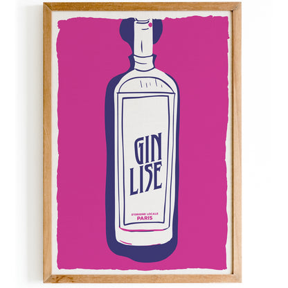 Retro Gin Lise Paris Poster