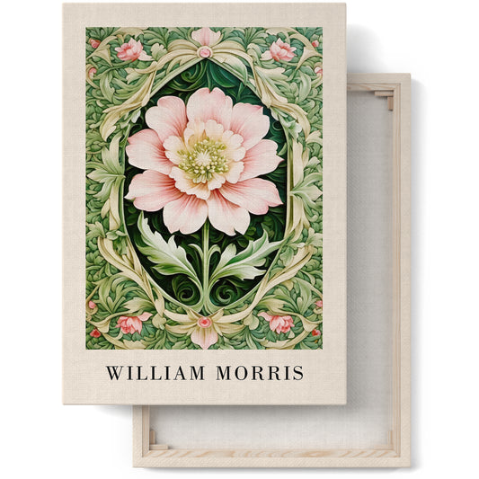 Floral Harmony in Morris Style Canvas Wall Art