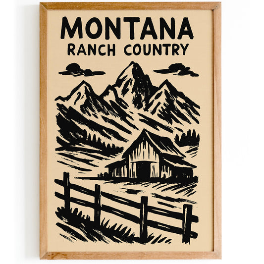 Montana Ranch City Poster