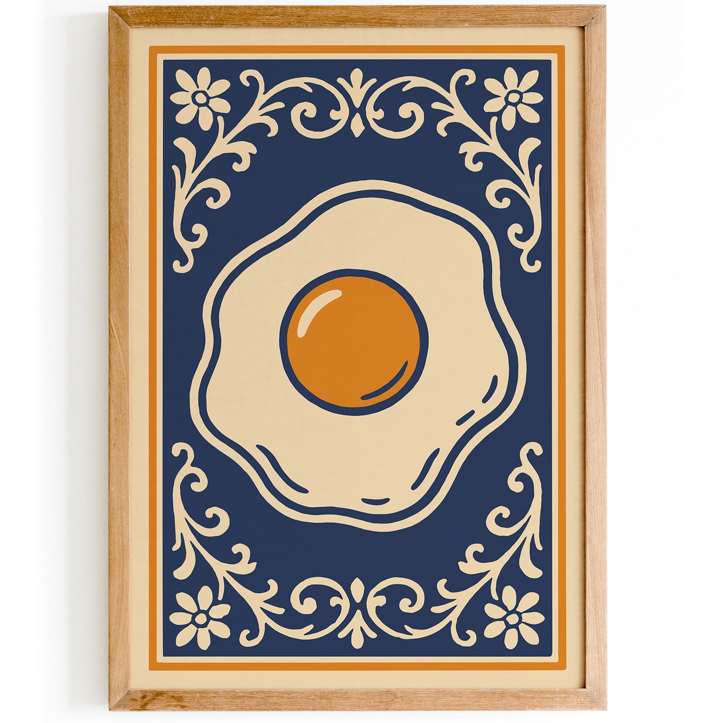 Fried Egg Rococo Style Poster - Elegant Kitchen Wall Art