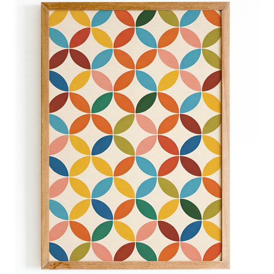 Mid Century Modern Colorful Pattern Poster