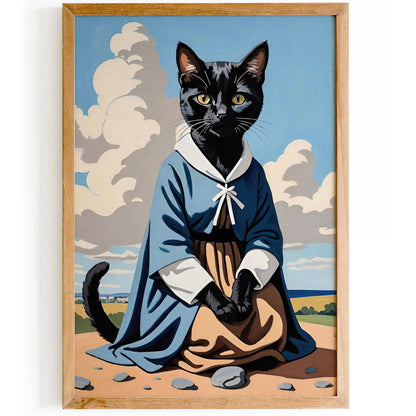Cat Nun Quirky Funny Wall Art Poster - HypeSheriff