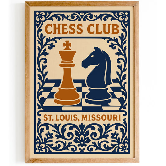 St. Louis Chess Club Poster - Missouri Chess Wall Art