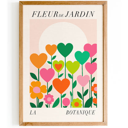 Fleur de Jardin Heart Floral Art Print