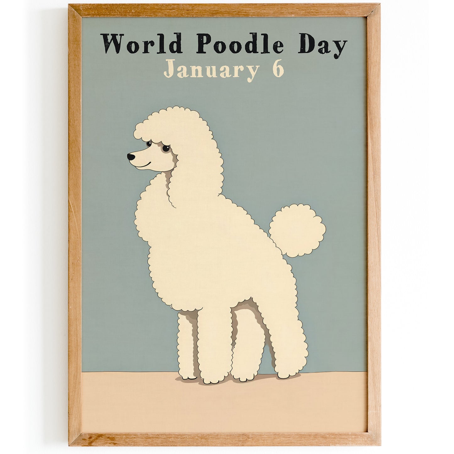 World Poodle Day Pastel Neutral Wall Art