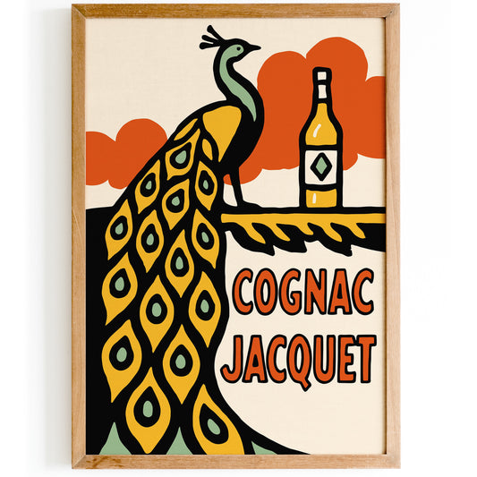 Cognac Peacock Art Poster