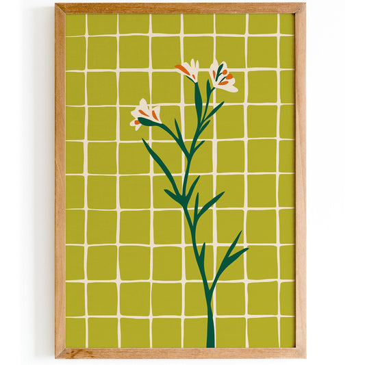 Retro Minimalist Green Nature Poster