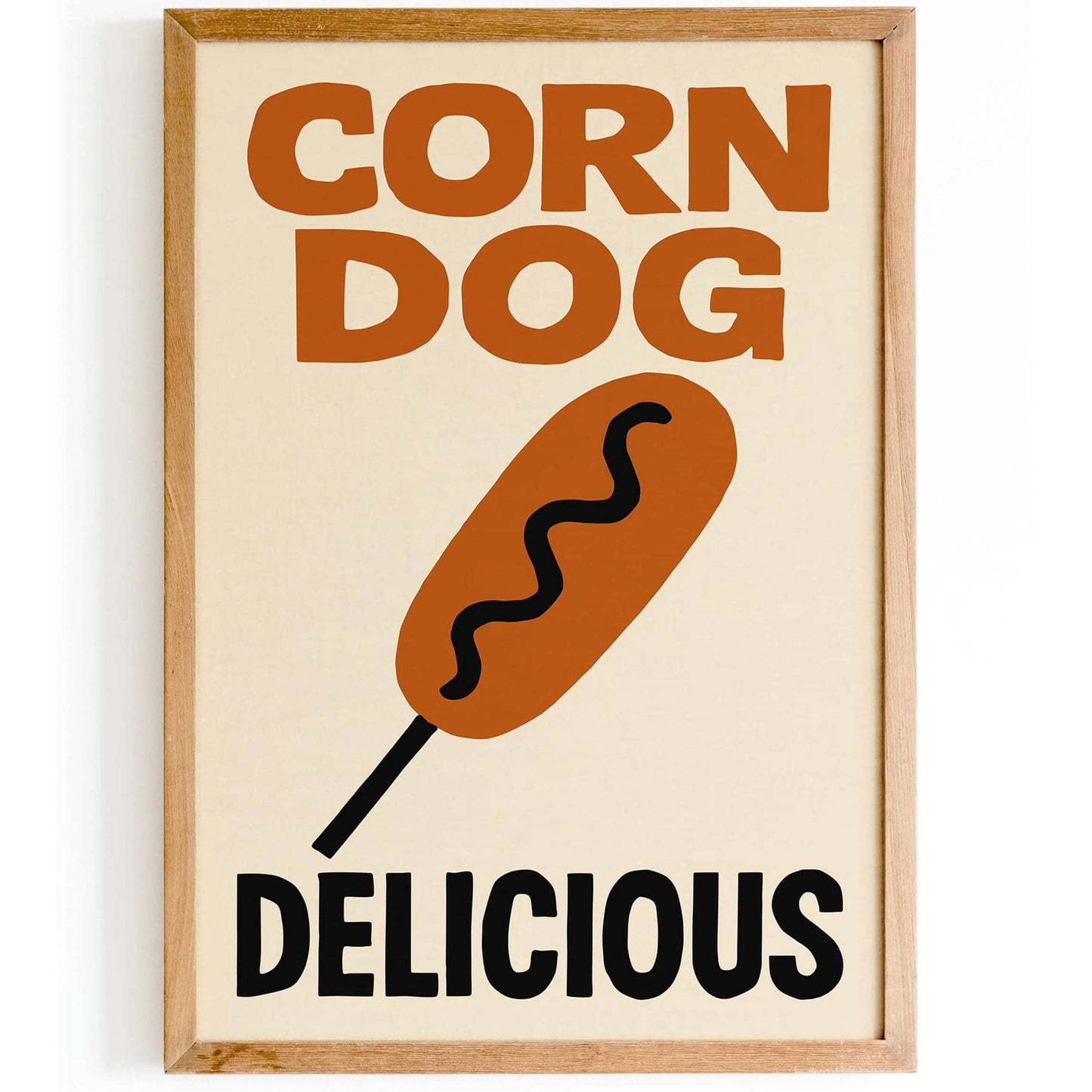 Corn Dog Delicious Pop Art Food Poster