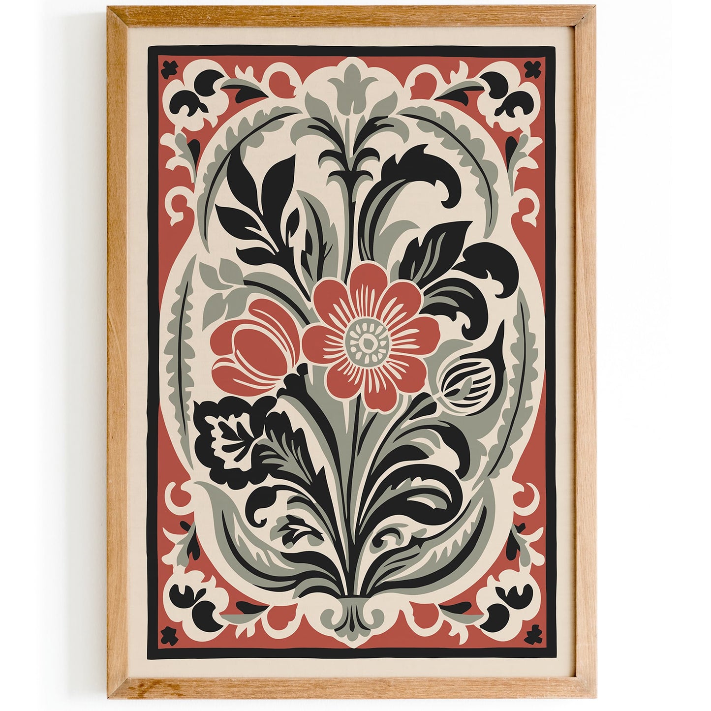 Rococo Revival Floral Elegant Print