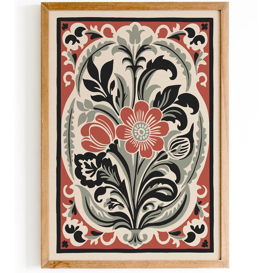 Rococo Revival Floral Elegant Print