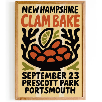 New Hampshire Clam Bake Poster