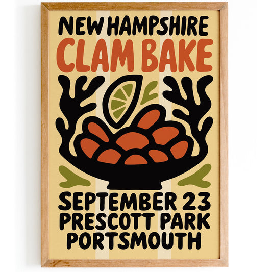 New Hampshire Clam Bake Poster