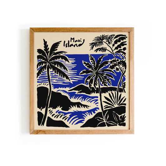 Maui Island Travel Art Print – Square Wall Decor