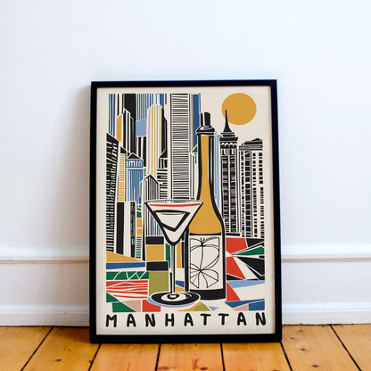 Manhattan Print Bar Wall Decor