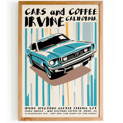 Cars and Coffee Retro Poster