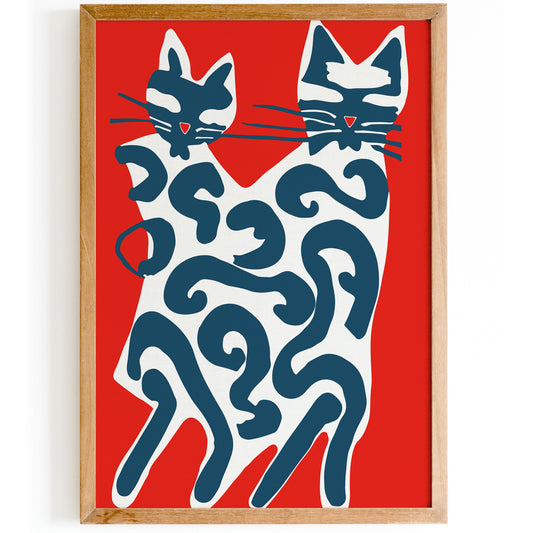 Artistic Cats Painting Giclee Wall Art {romt