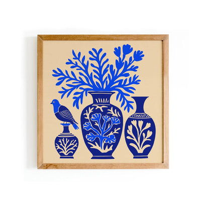 Blue Rococo Nature Square Print 2025