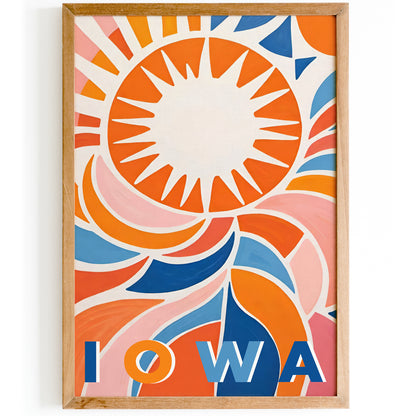 Iowa Colorful Sunset Art Print - Trendy Wall Art 2024