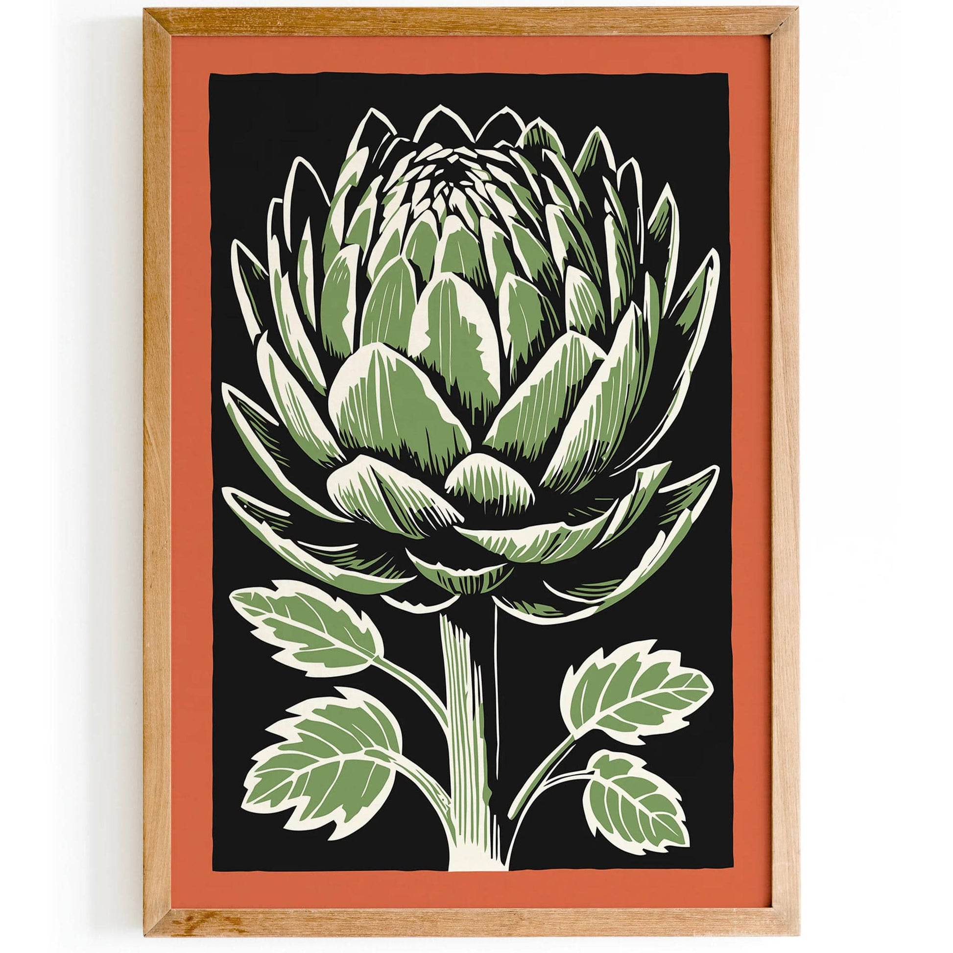 Artichoke Linocut Retro Print - HypeSheriff