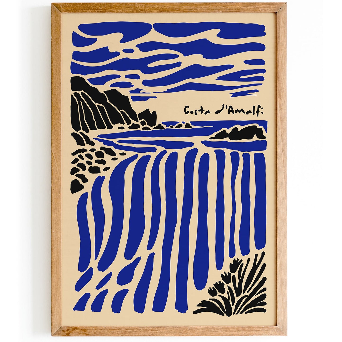 Amalfi Coast Mid Century Travel Poster