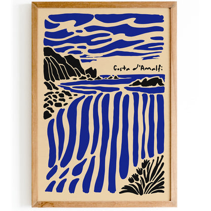 Amalfi Coast Mid Century Travel Poster