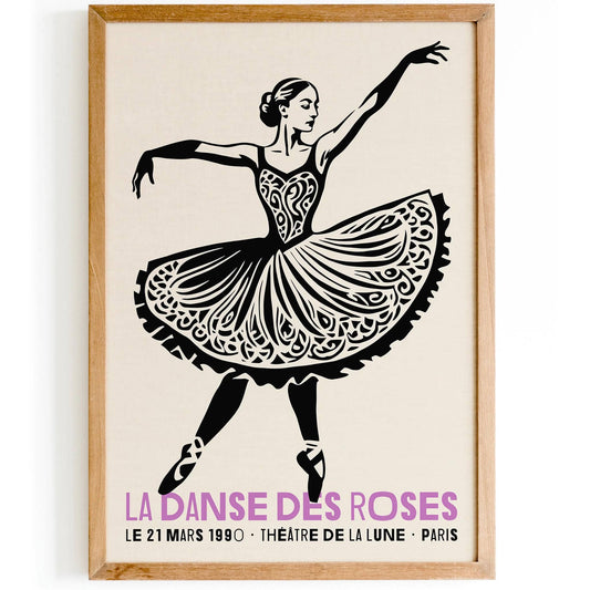 1990 Retro French Ballerina Art Print