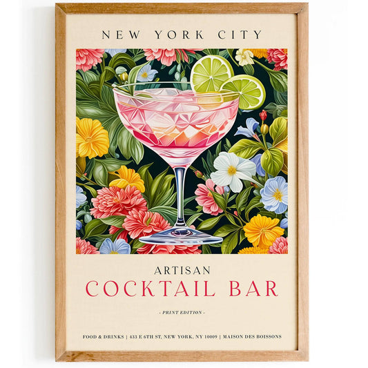 Coctail Bar NYC Art Print - Bar Wall Decor - HypeSheriff
