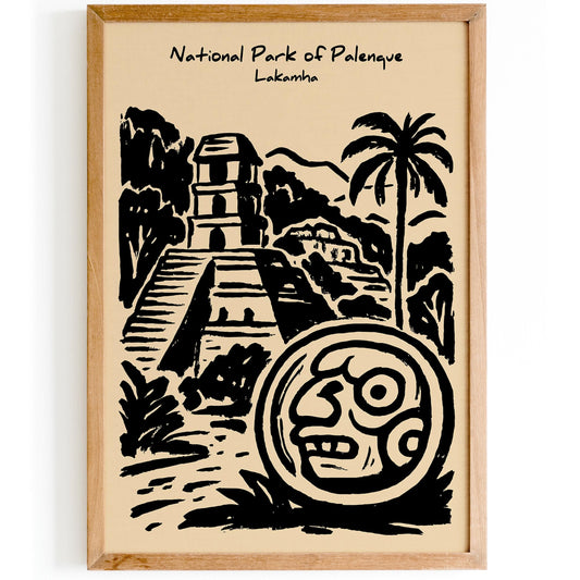 National Park of Palenque Mexico Travel Poster