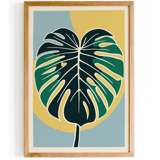 Boho Chic Monstera Leaf Poster