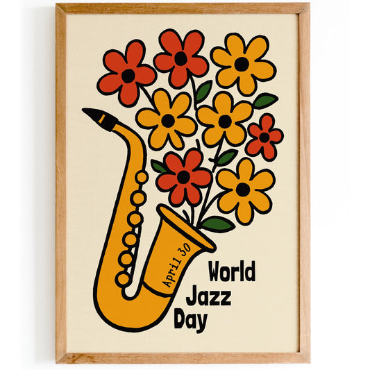 Jazz Bloom Sax Poster