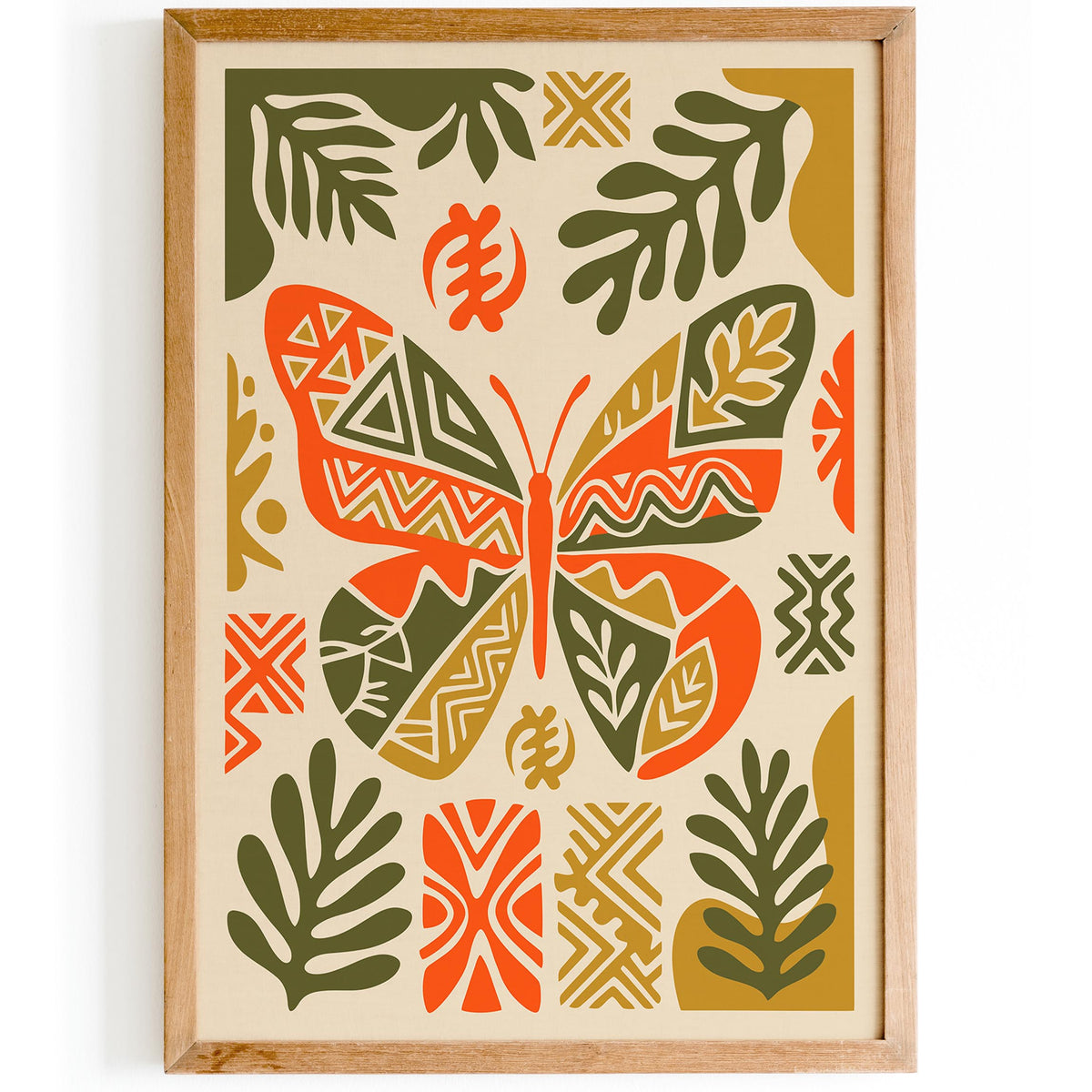 Boho Ethnic Butterfly Art Poster