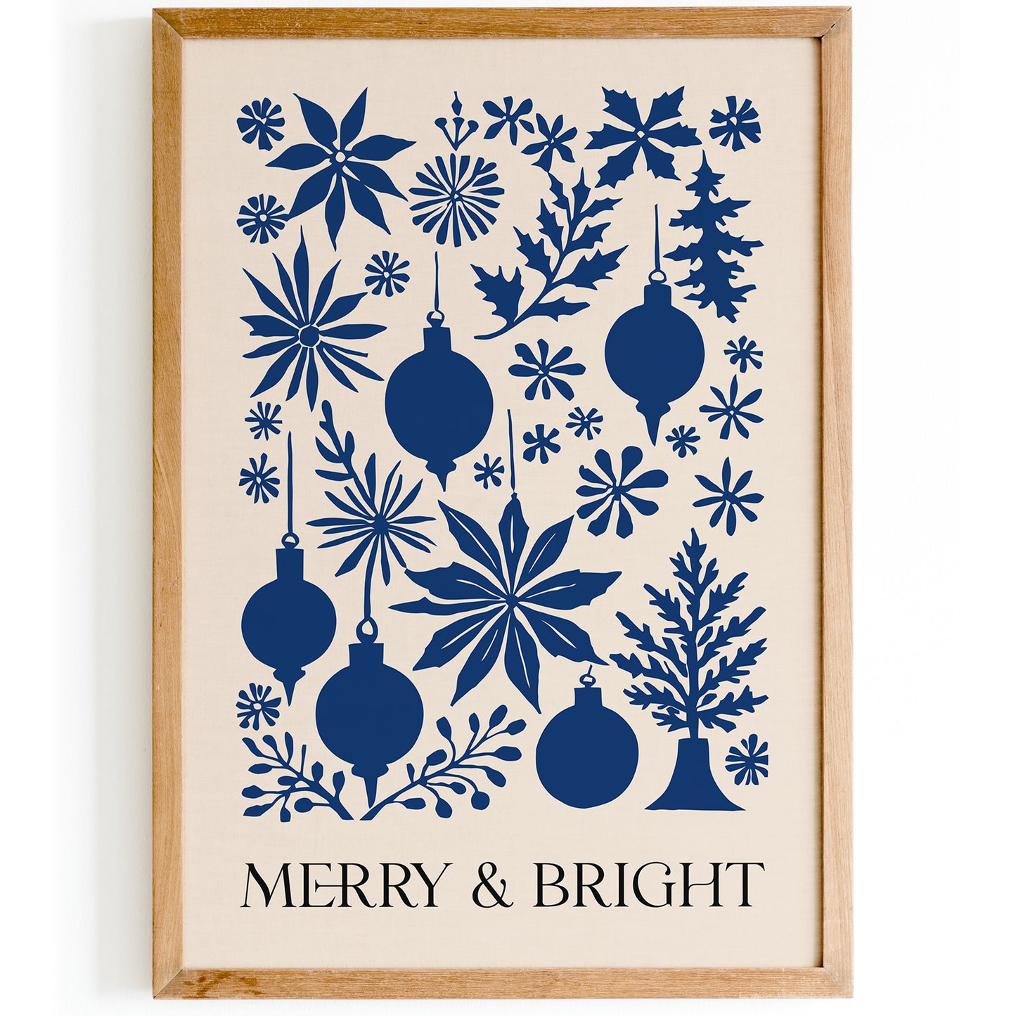 Merry and Bright Christmas Art Print 2024