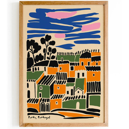 Porto Cityscape Poster - Colorful Travel Print