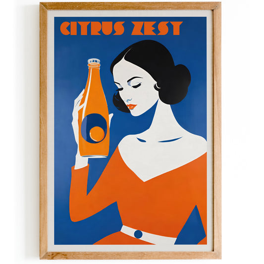 Citrus Zest Vintage Drink Poster Print