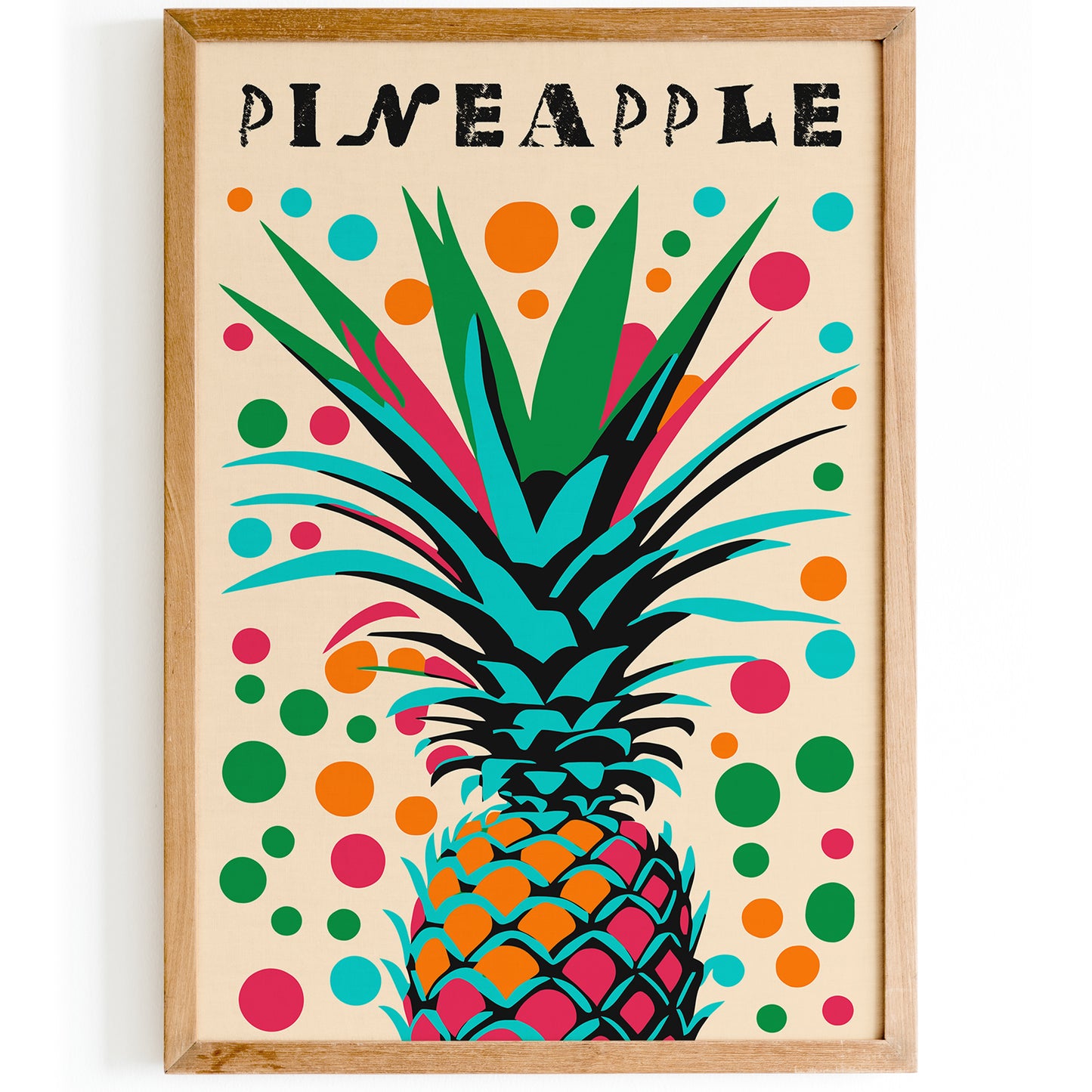 Disco Pineapple Happy Kitchen Art Print