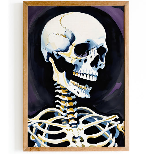 Skeleton Halloween Home Decor Print