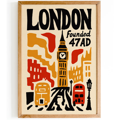 London Founded 47AD Poster