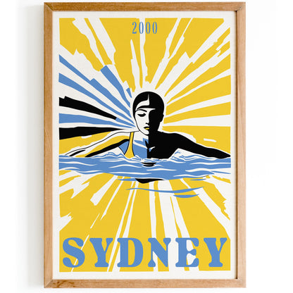 Sydney 2000 Swimmer Wall Art Print