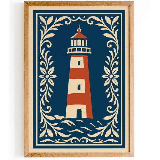 Lighthouse Art Print, Nautical Elegant Wall Art Poster
