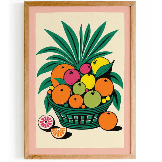 Retro Farmhouse Decor Fruit Wall Art