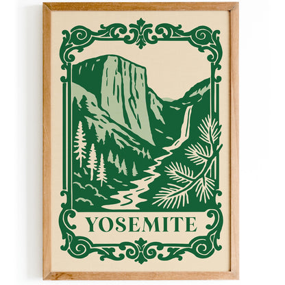 Yosemite National Park Green Landscape Poster